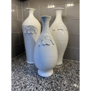 vintage italian Made Decorative Vases. Aqua, Vino, Grappa.